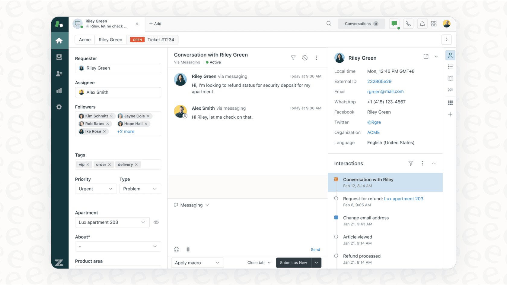 Screenshot of Zendesk