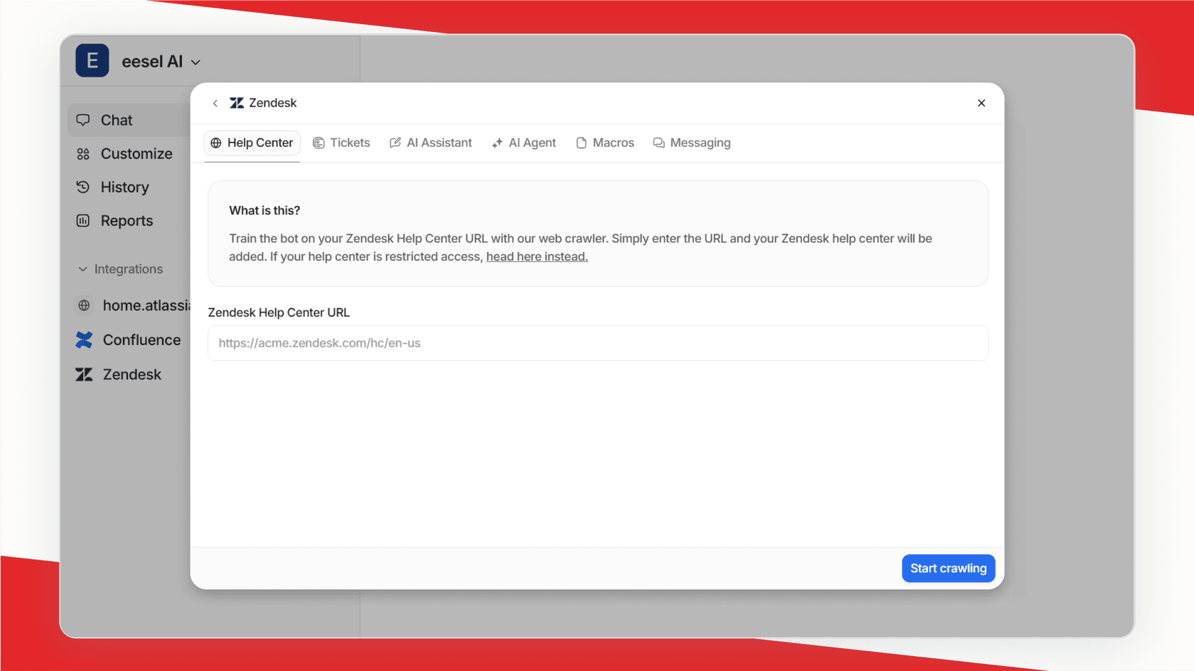 Screenshot of eesel AI