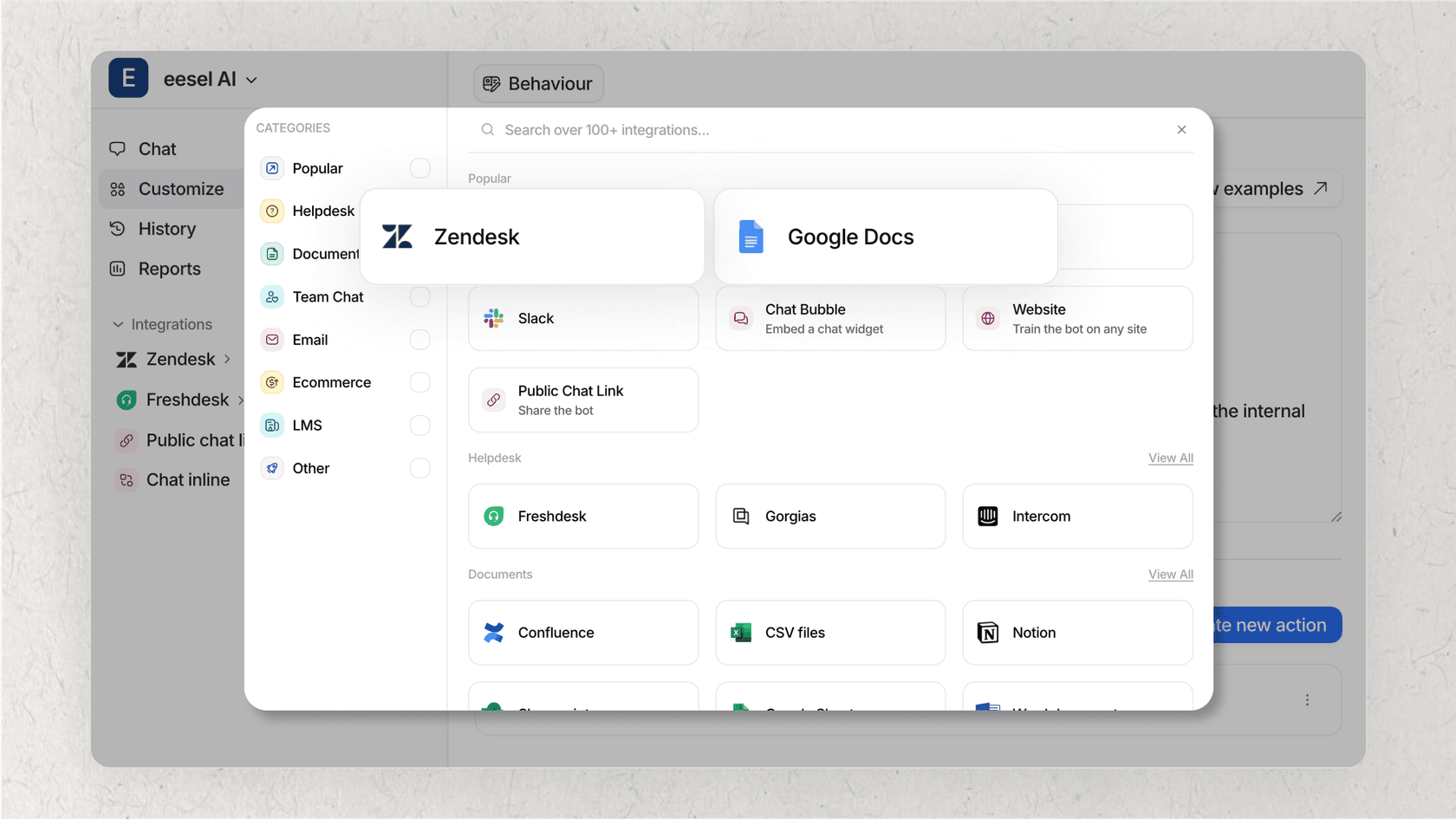 Screenshot of eesel AI