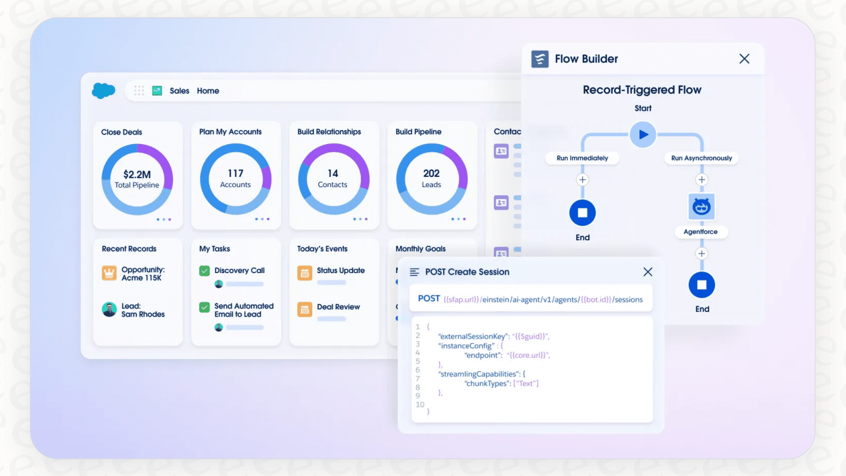 Agentforce deep research agent interface for AI-powered data analysis