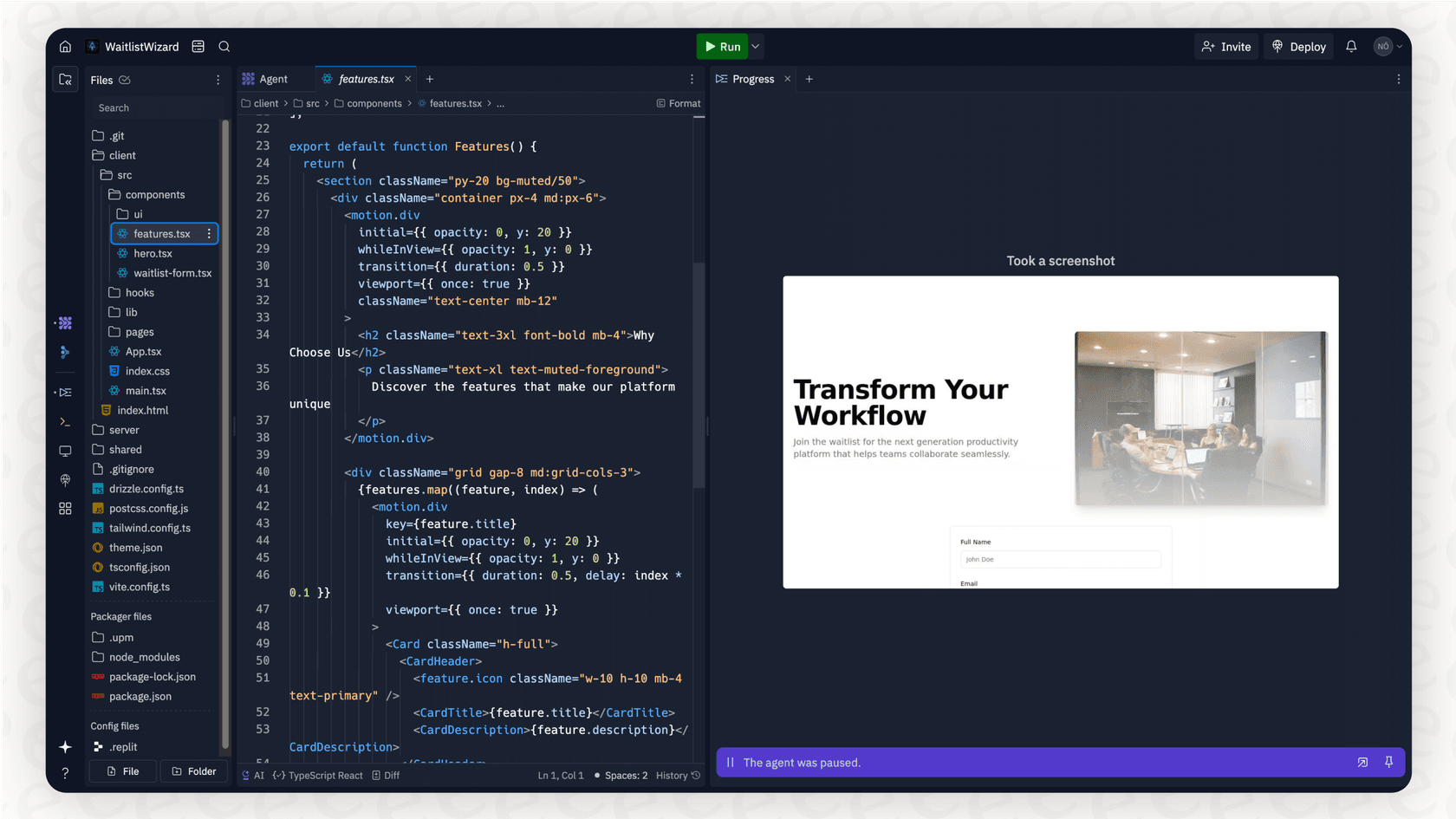 Screenshot of the Replit IDE interface, a powerful tool for AI app development.