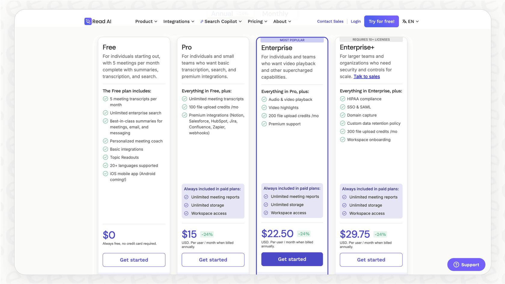 Screenshot of Read AI