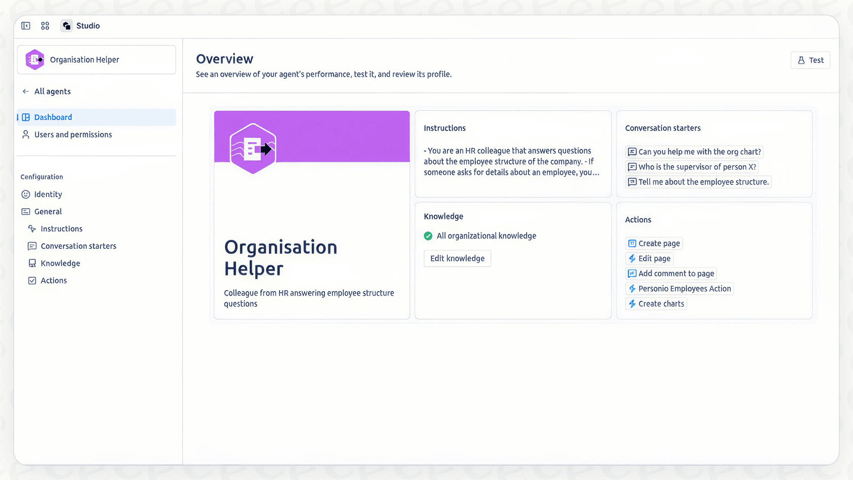 The Rovo Studio interface is central to Rovo Agent Governance for creating custom agents.