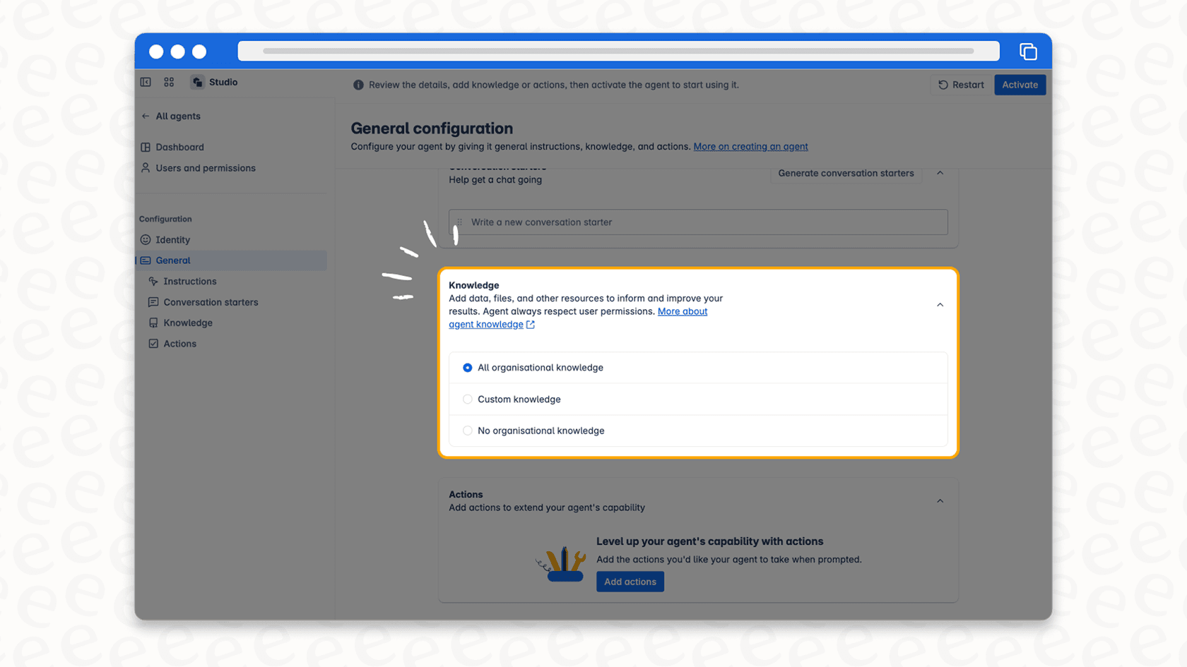 A look at the Rovo interface where users can connect various knowledge sources.