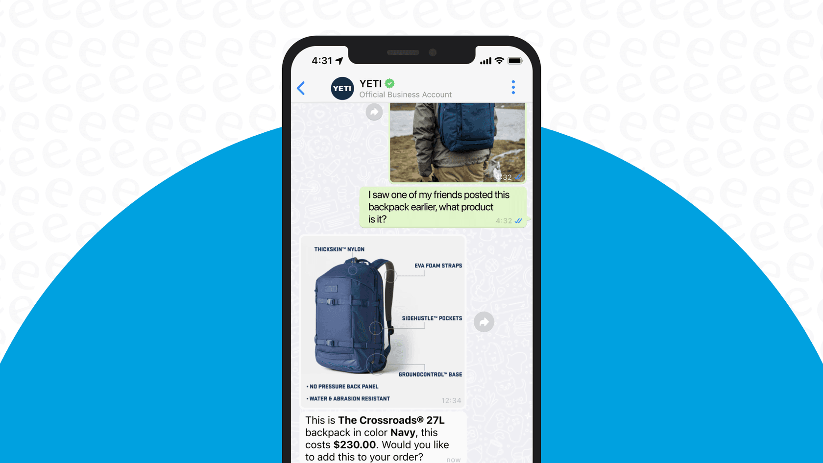 A screenshot demonstrating how Salesforce AI Intent Detection allows a chatbot to handle a simple support question about products.