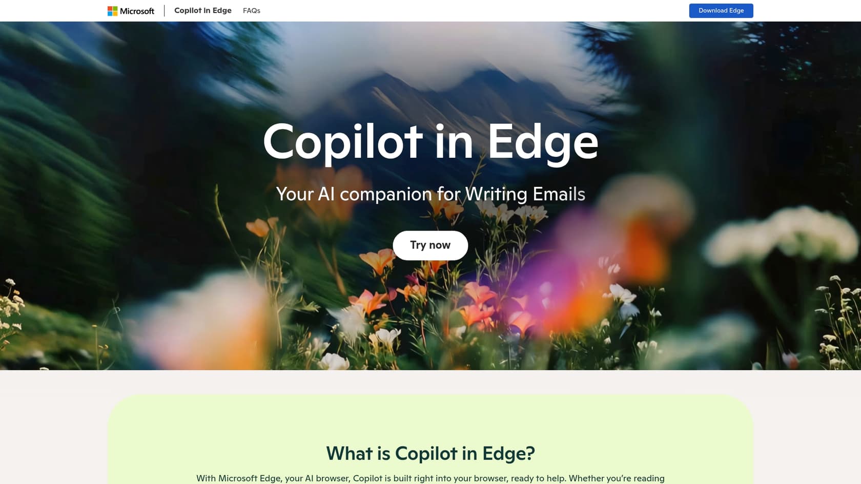 A screenshot of the Microsoft Copilot landing page, a key Google Gemini 3 alternative for Microsoft 365 users.