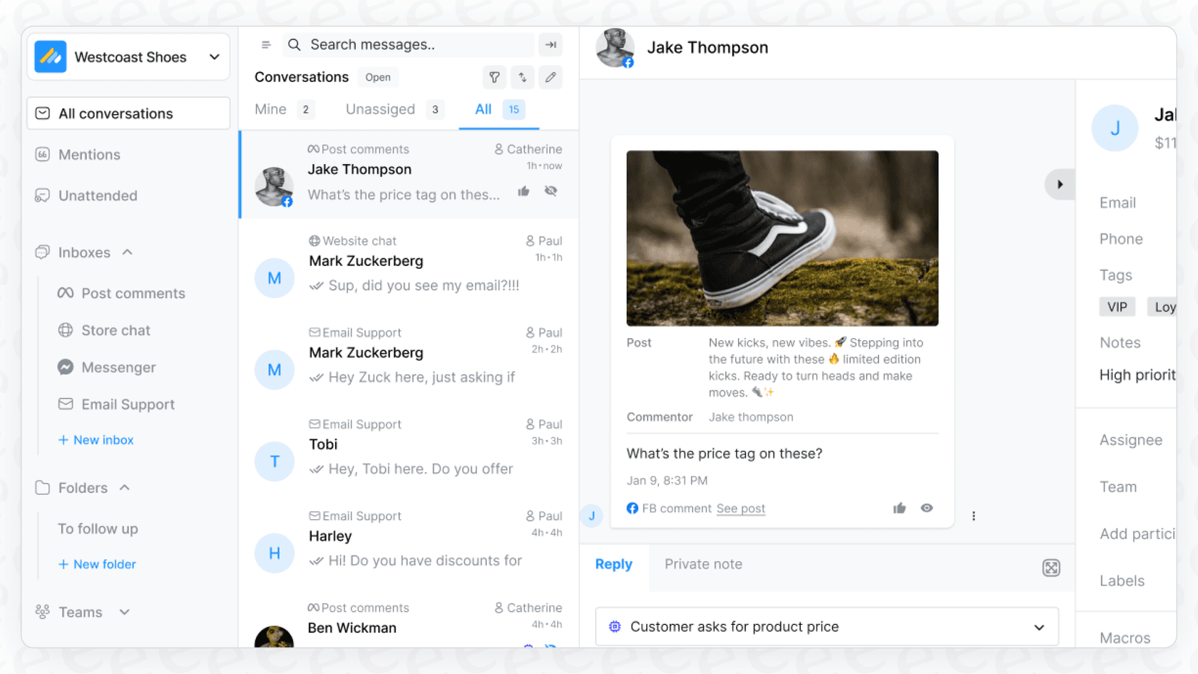 A screenshot of the Commslayer helpdesk, a key feature in this Commslayer review.