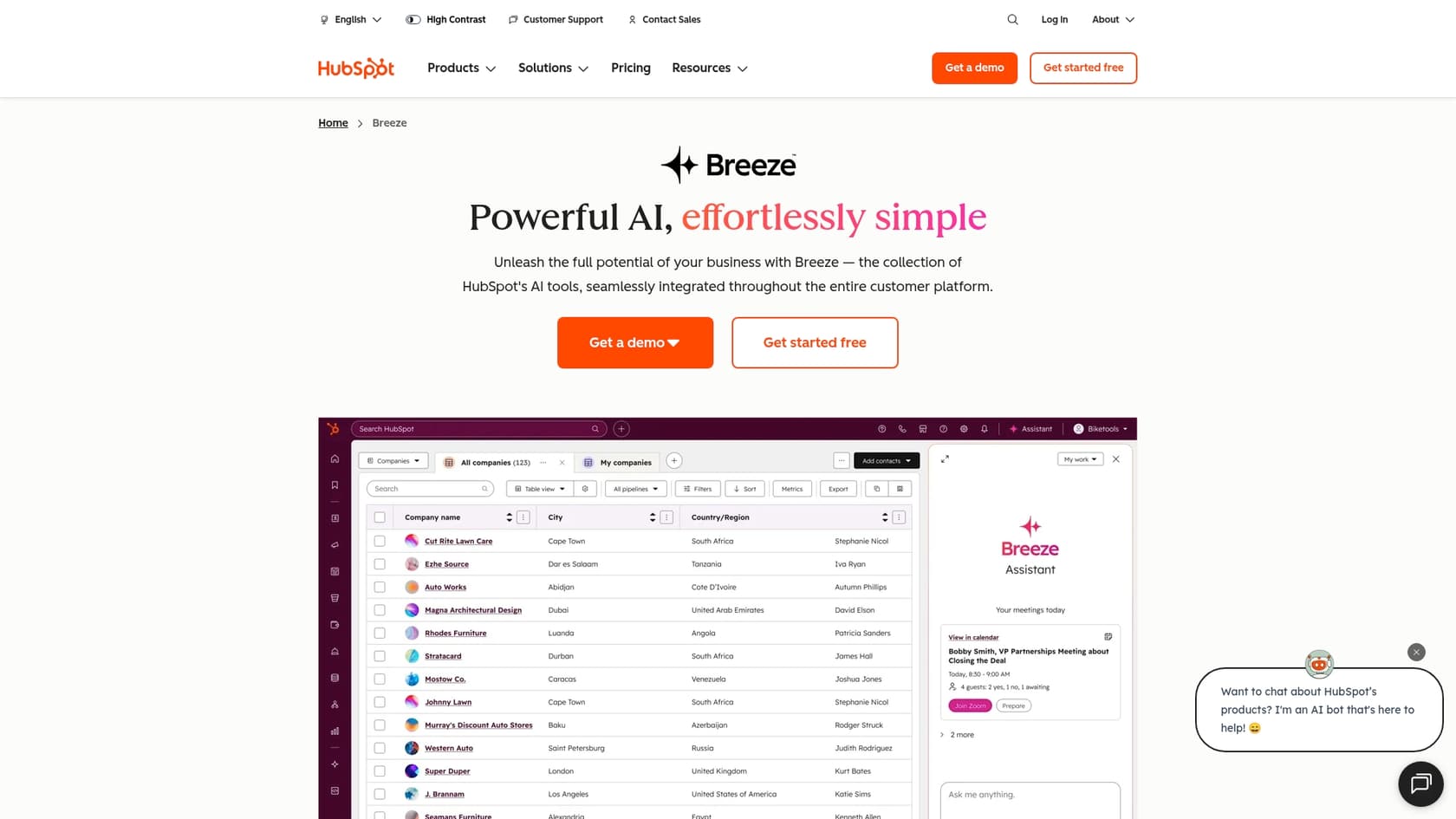 A screenshot showing the HubSpot Breeze AI dashboard, relevant to the eesel AI vs HubSpot Breeze analysis.