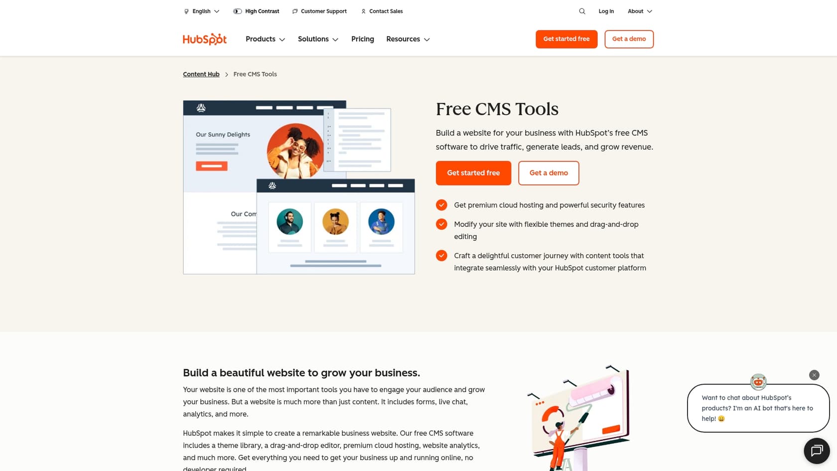 A screenshot of the HubSpot Content Hub interface, illustrating one of the key components of the HubSpot platform mentioned in the blog.