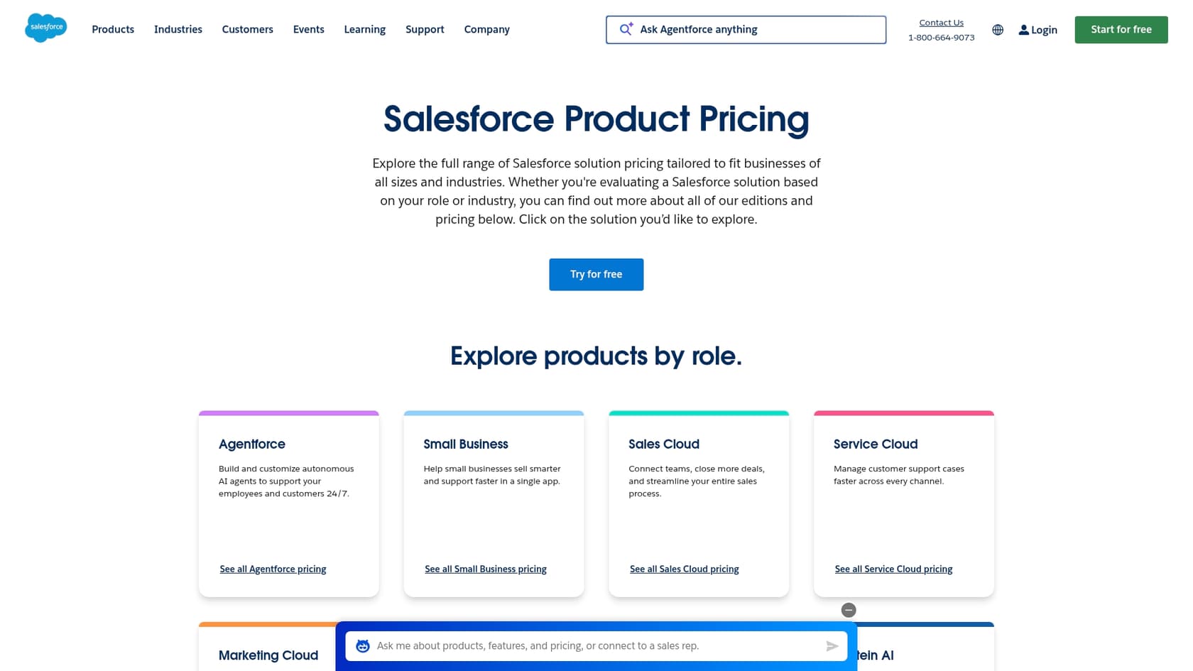 A screenshot of the Salesforce platform license pricing page, which often requires a sales call for a quote.
