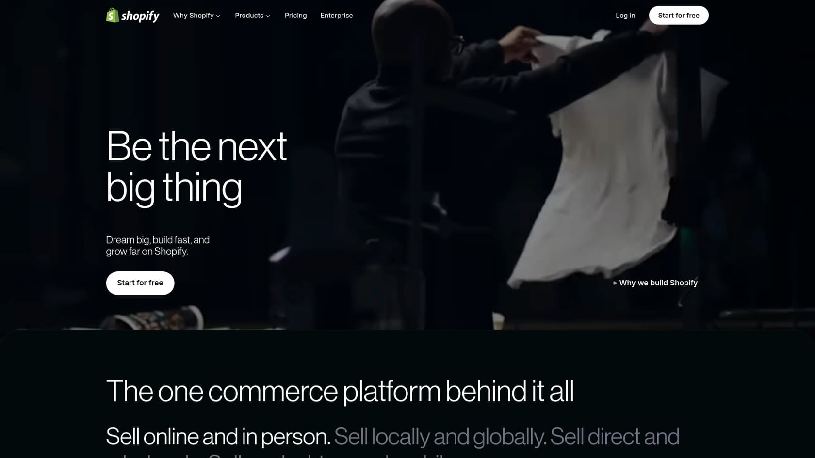 A screenshot of the Shopify landing page, highlighting its integration capabilities with Gorgias CSM.