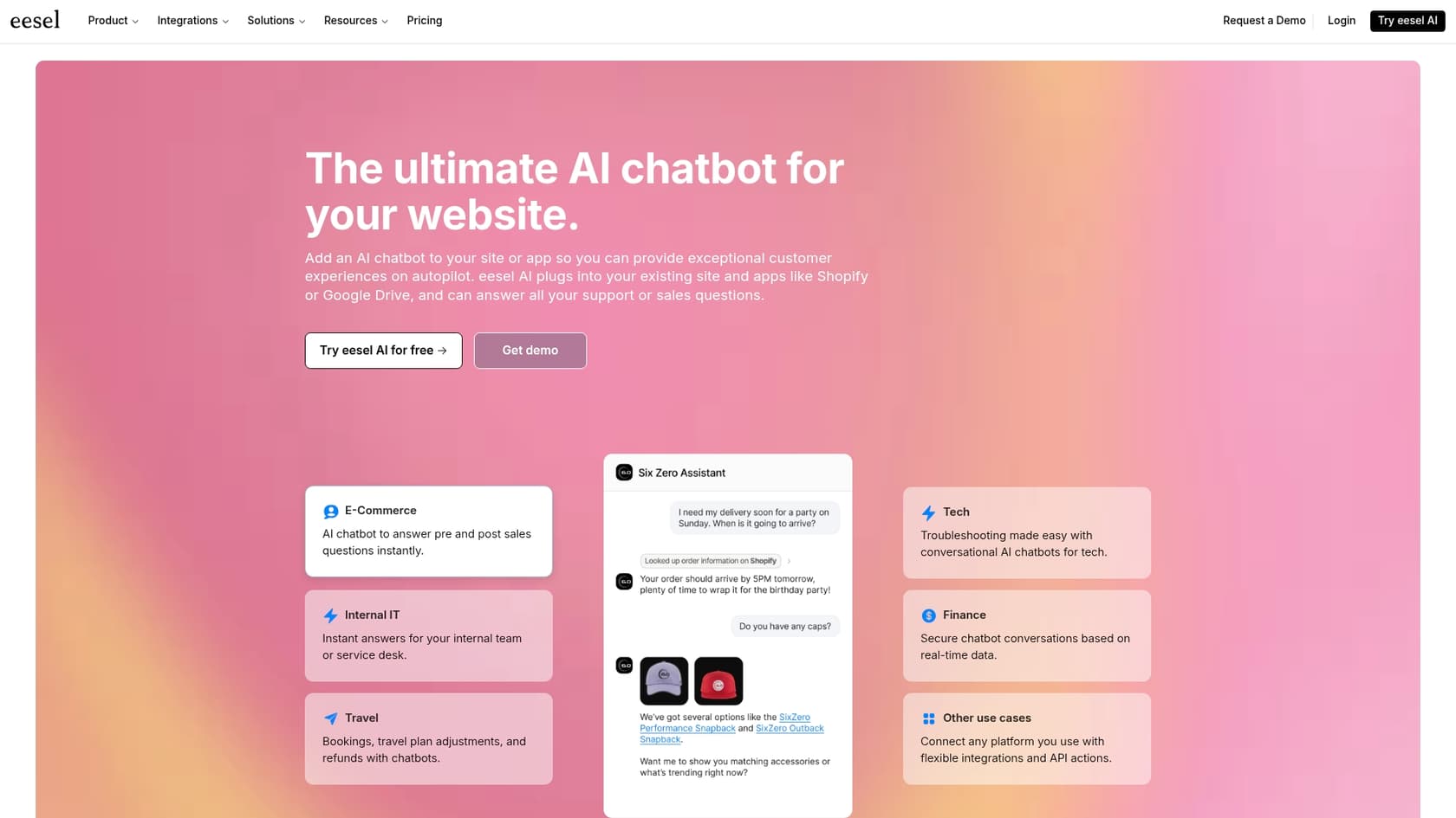 A screenshot of the eesel AI Internal Chat interface.