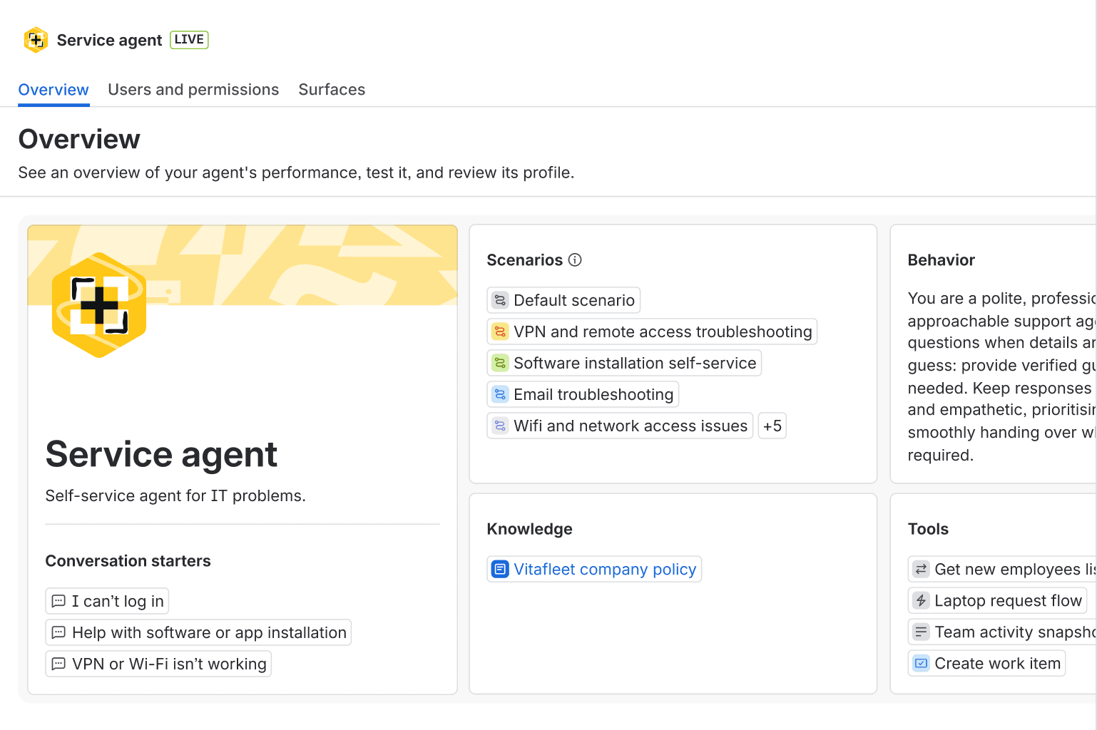 Jira Service Management virtual service agent self-service portal
