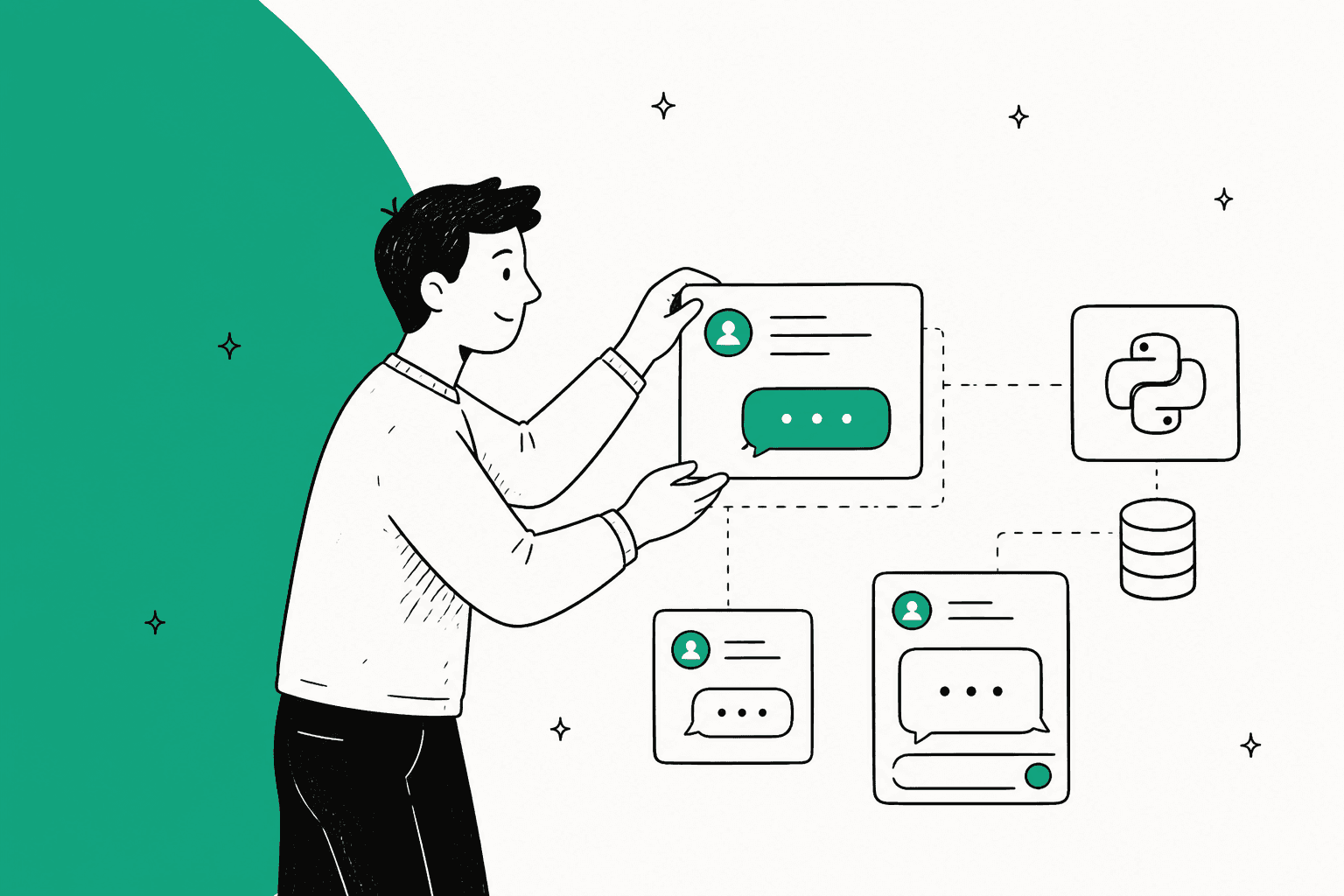 Developer arranging ChatKit Python SDK chat widgets in 2026