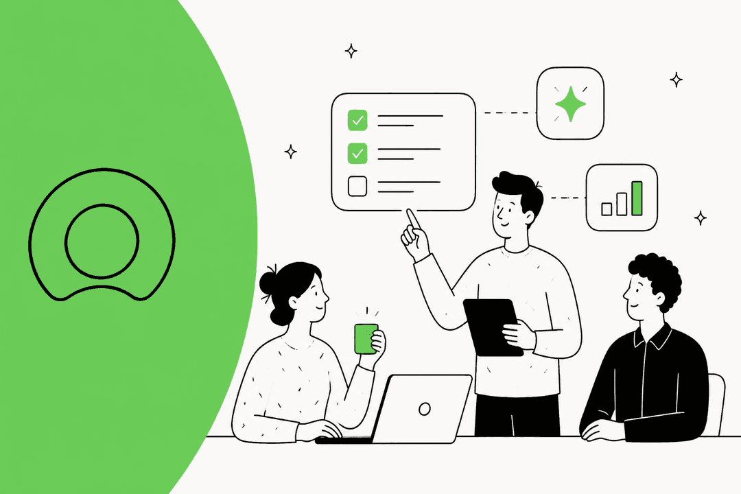 Illustration of an IT team reviewing ServiceNow AI features on a shared screen