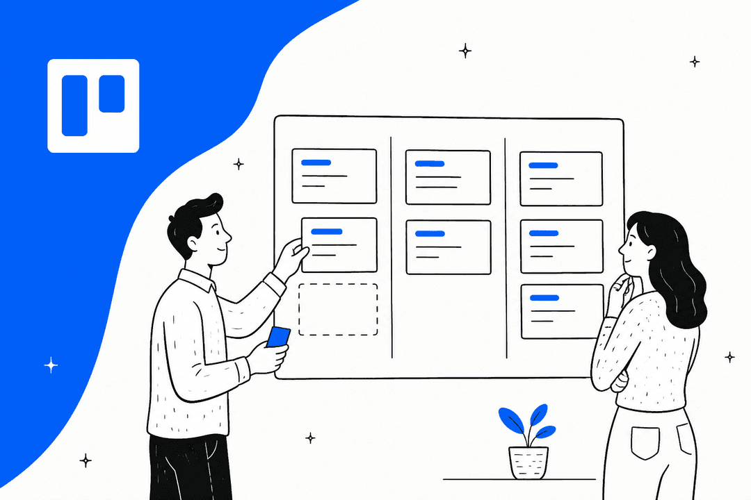 Trello pricing 2026: Illustrated team moving cards across a Trello board