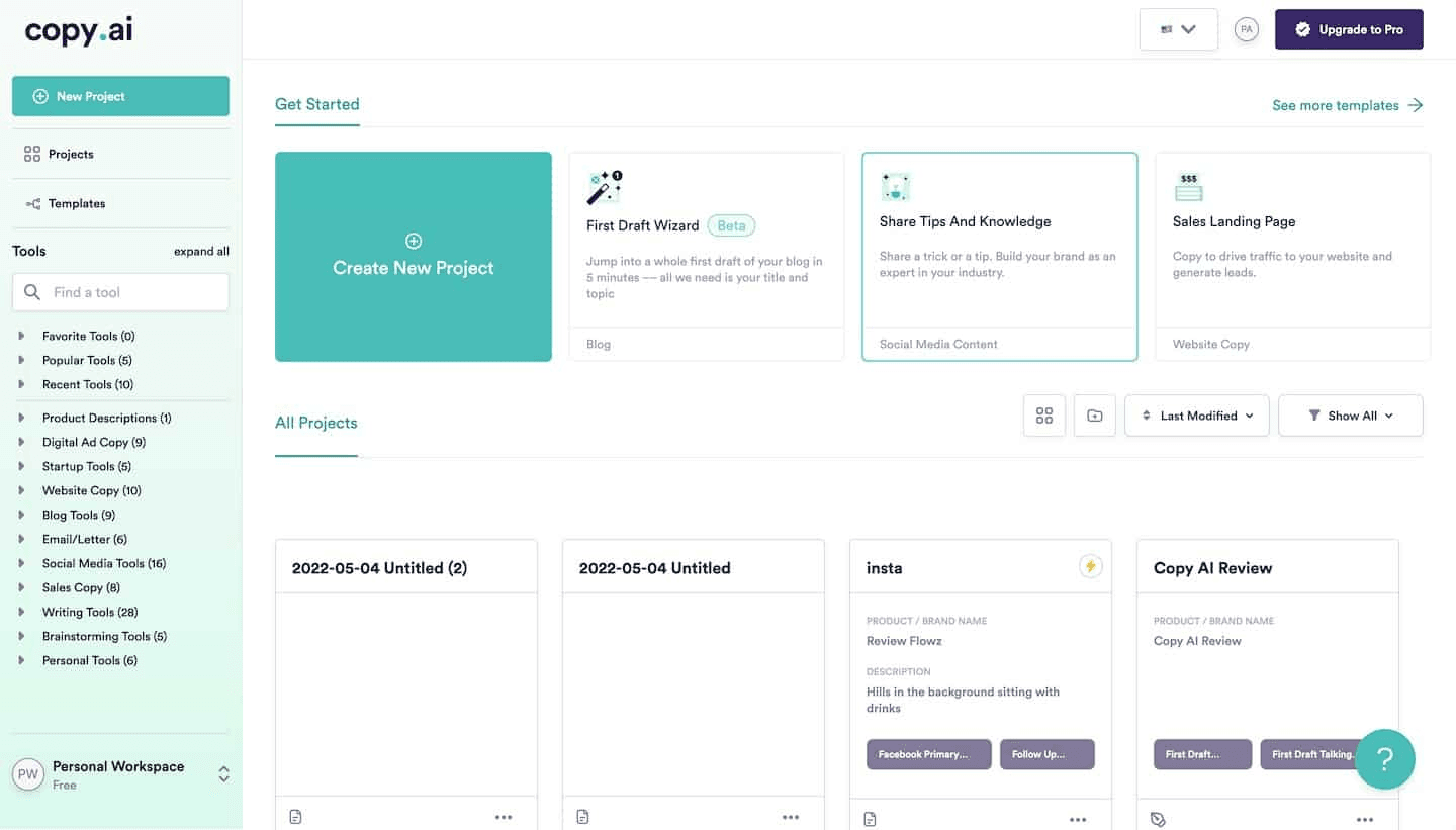 Copy.ai agentic workflow overview