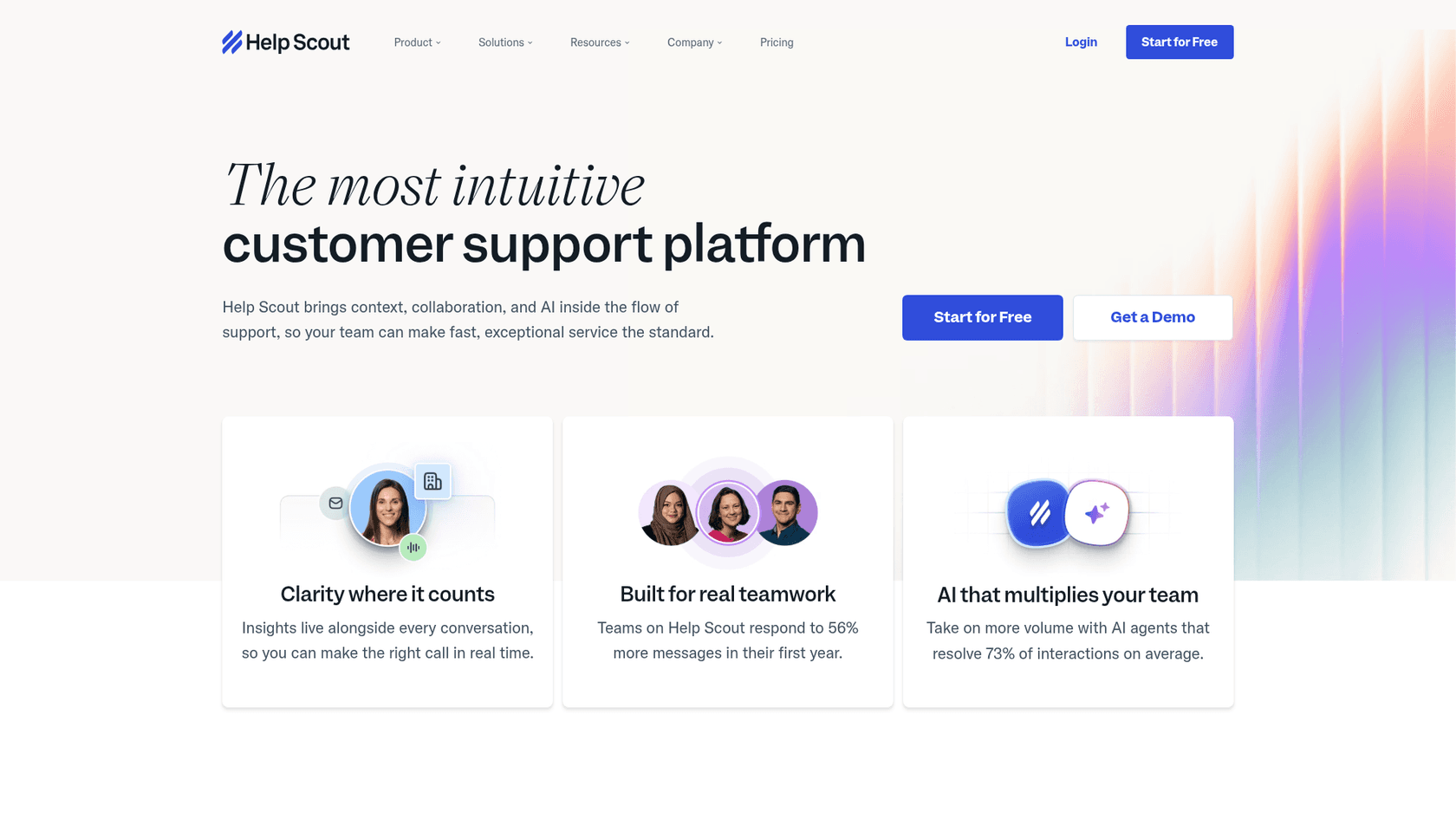 Help Scout customer communications platform homepage