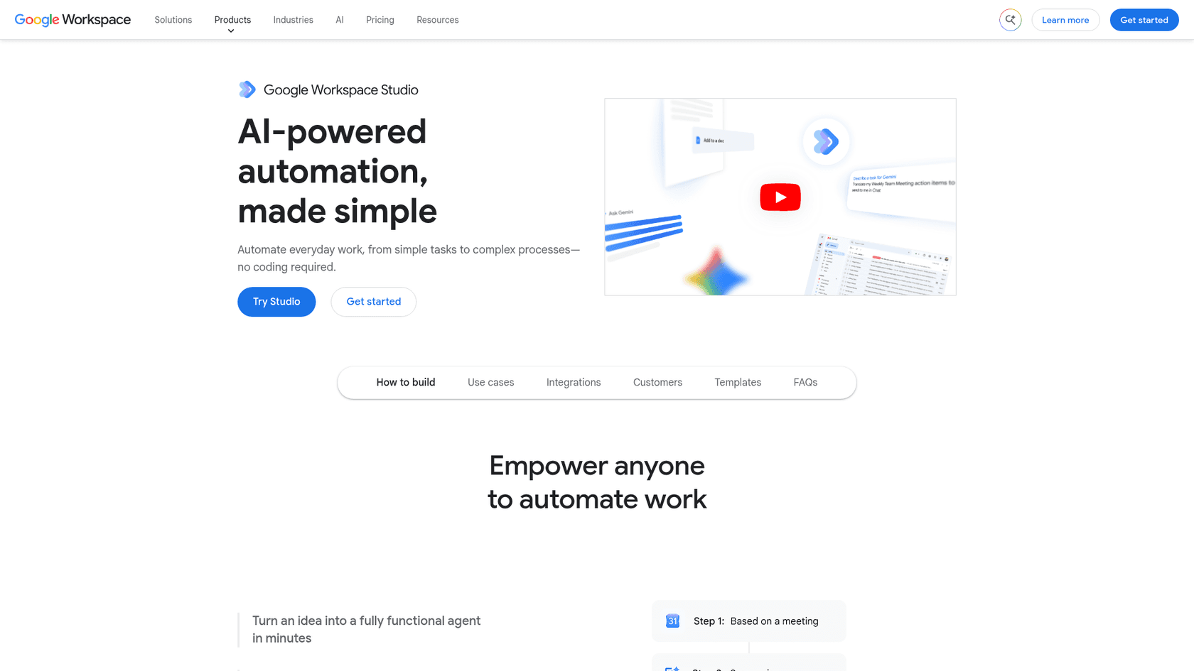 Workspace Studio's page showing connections to third-party apps, as taken from Google Workspace