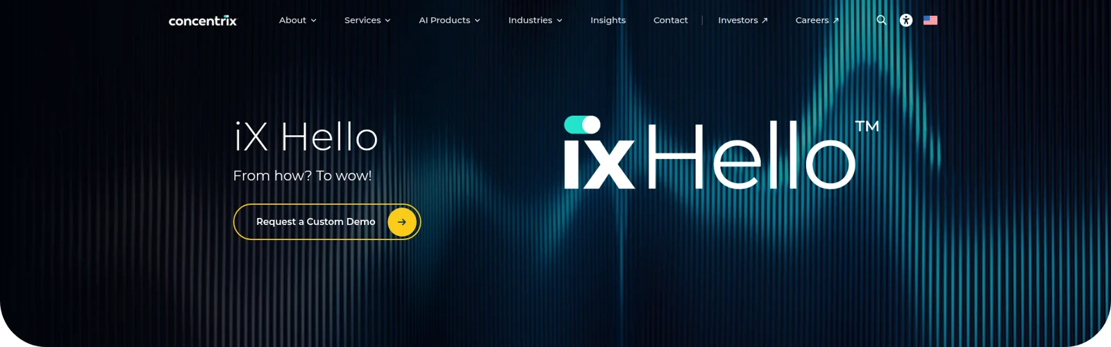 Concentrix's iX Hello AI product page, as taken from Concentrix