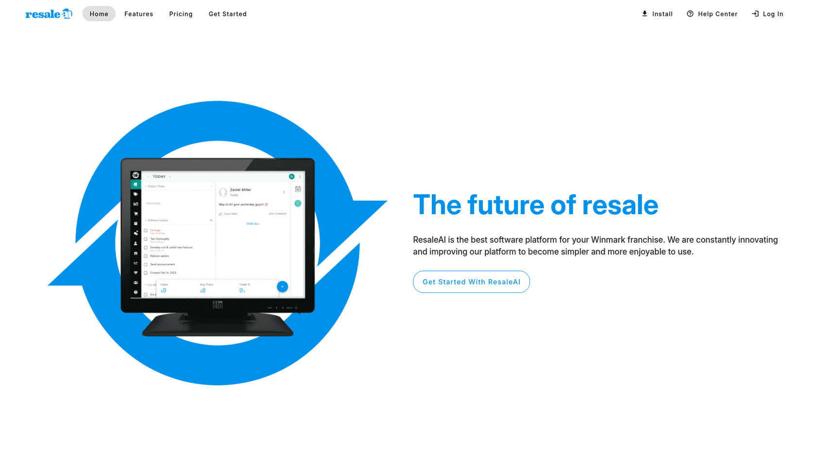 ResaleAI's homepage showing its store dashboard, as taken from ResaleAI