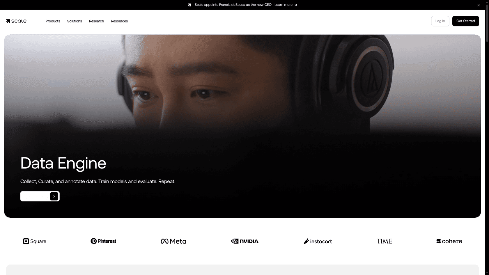 Scale Data Engine product page, as taken from Scale