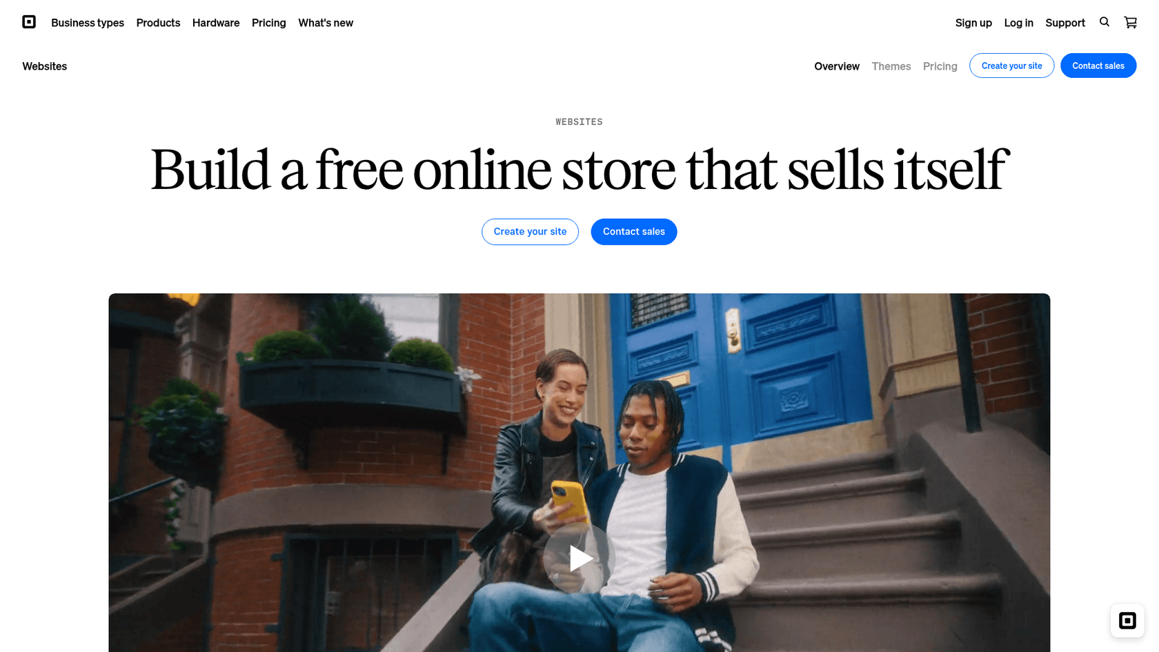Square Online's plans section, showing the Free, Plus and Premium tiers, as taken from Square