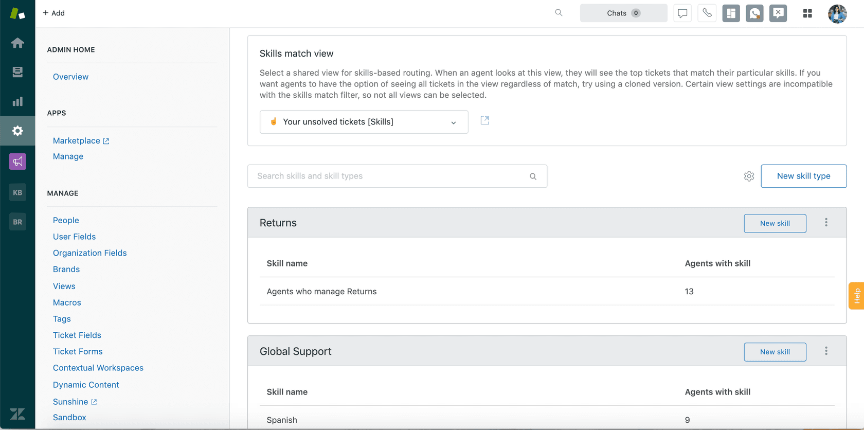 Zendesk skills-based routing for intelligent ticket assignment