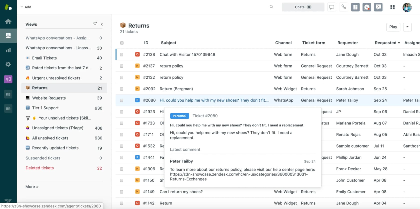 Zendesk agent workspace interface