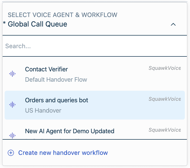 Assigning a voice AI agent to a Freshcaller phone number in the Call Actions tab