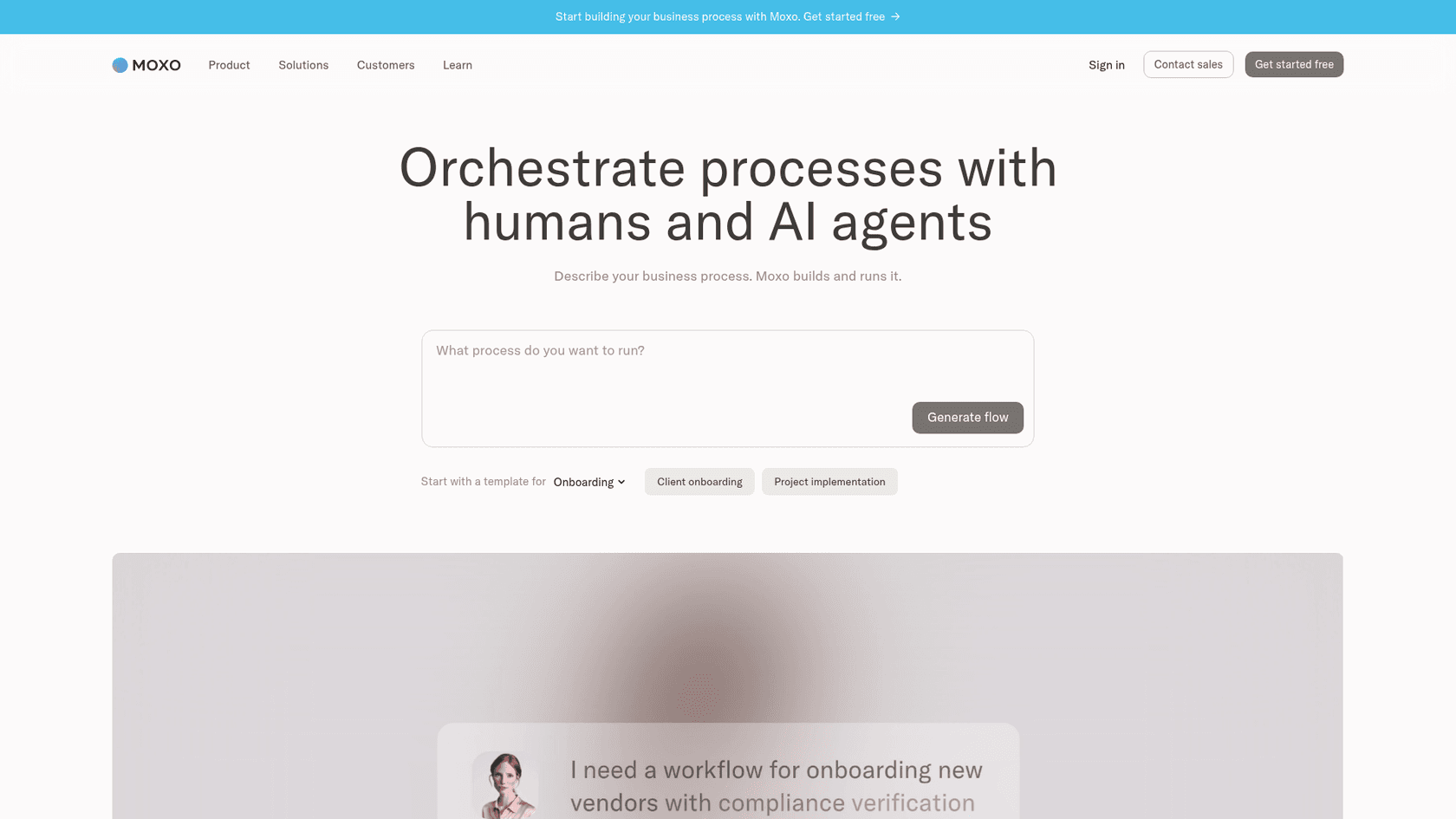 Moxo landing page
