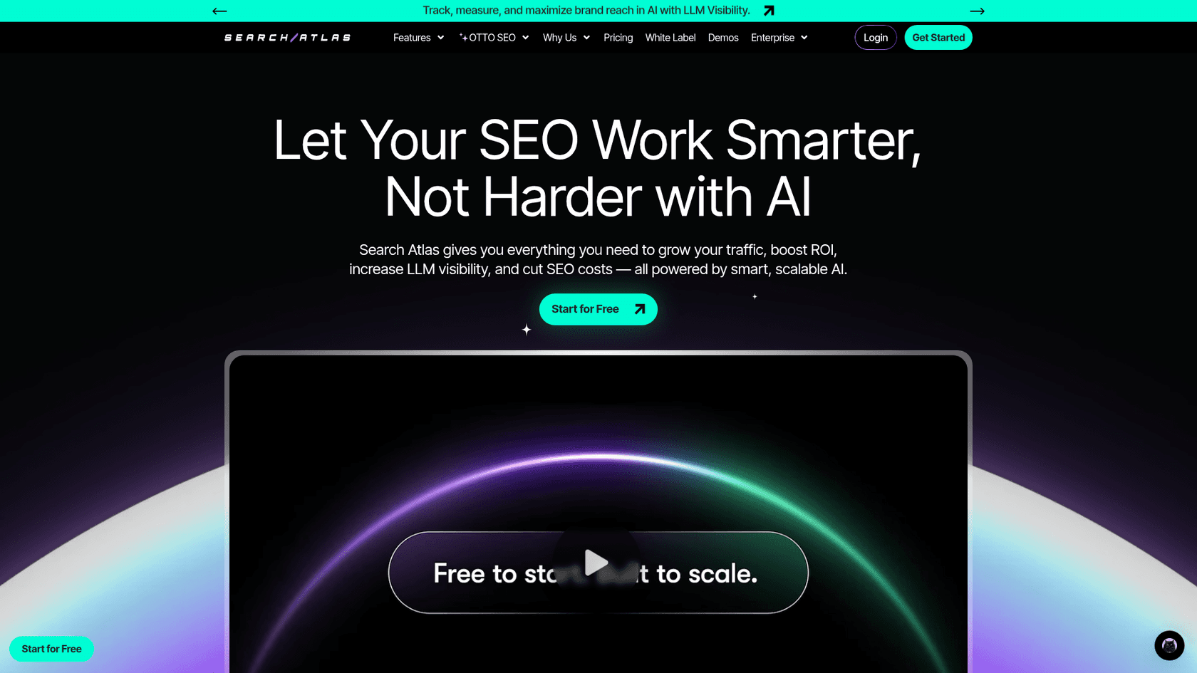 A screenshot of the OTTO SEO by Search Atlas website, one of the leading automated SEO tools.