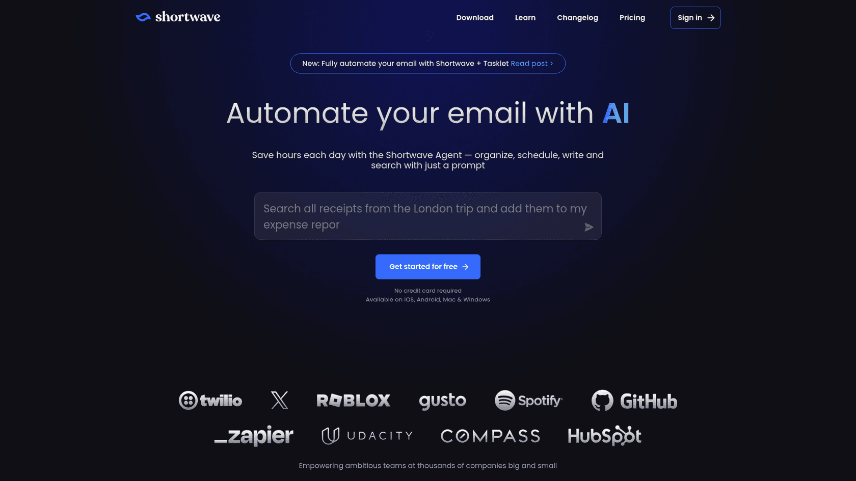 Shortwave AI email assistant with chat-like interface
