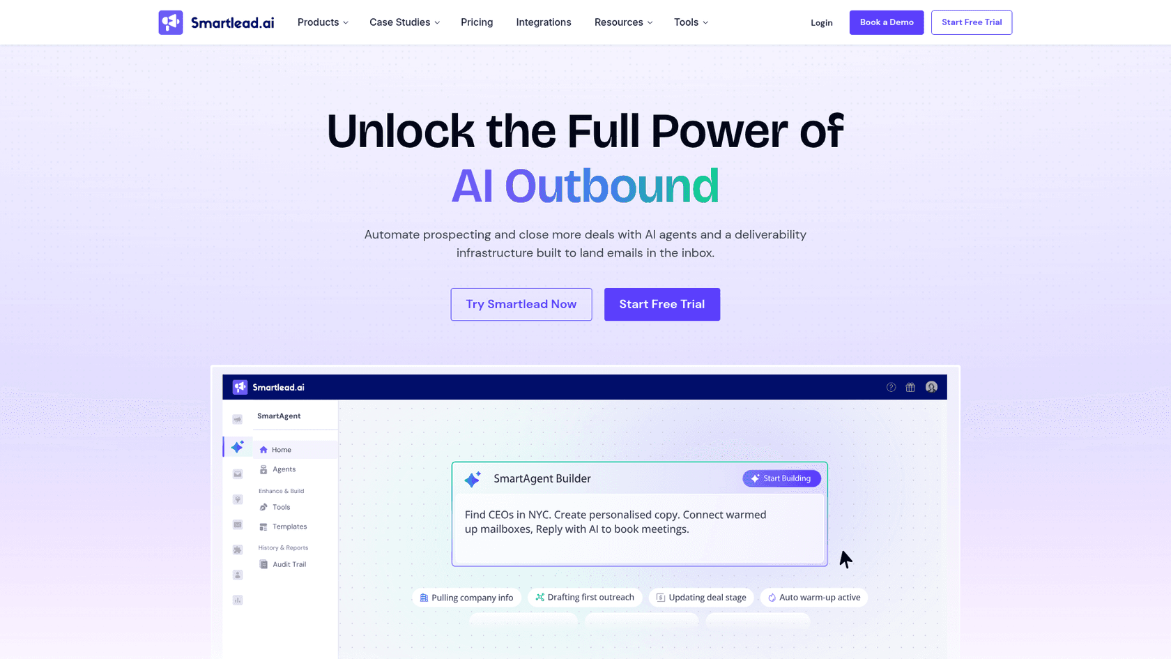 Smartlead cold email automation platform with AI warmups