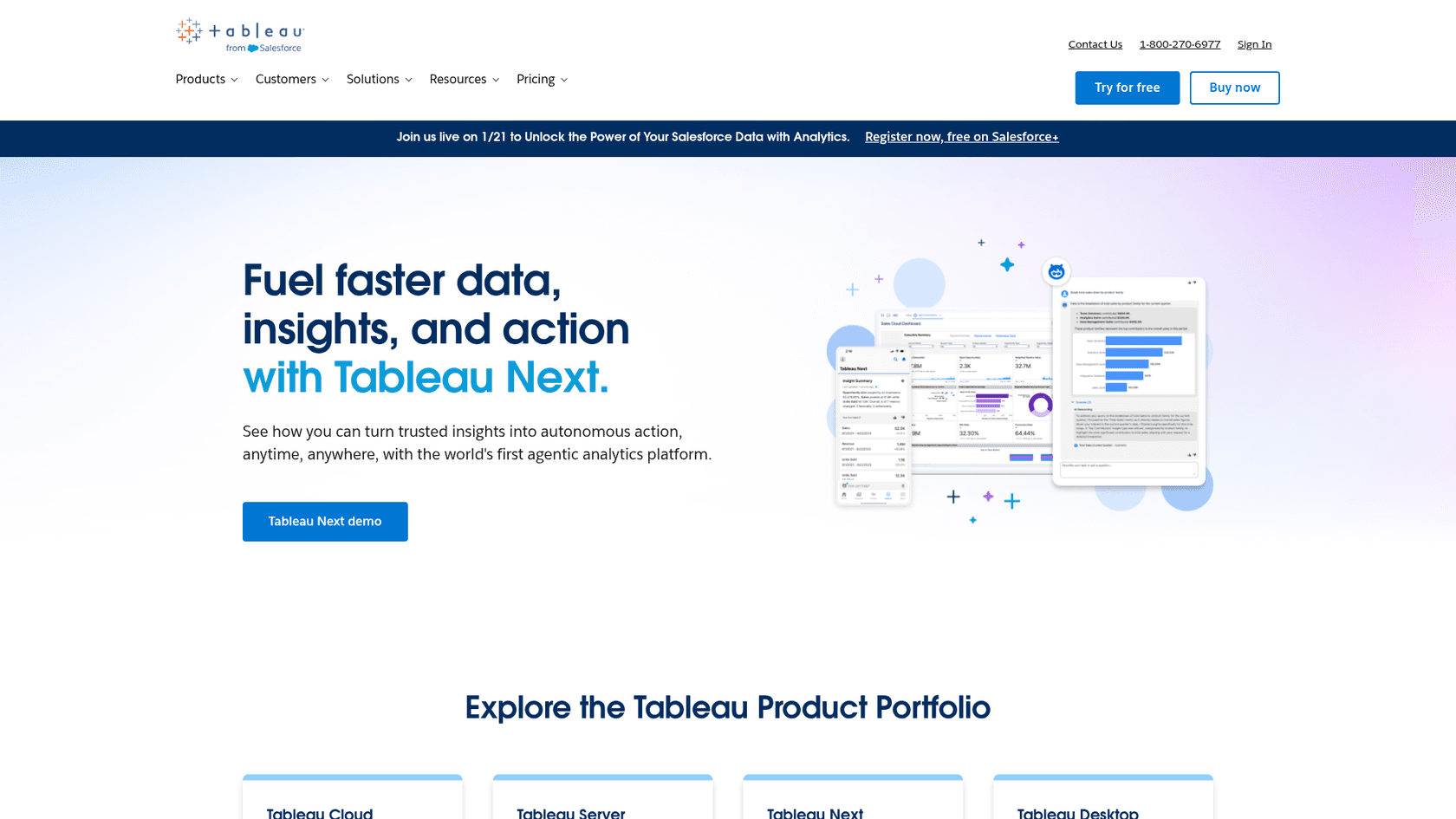 Tableau AI analytics platform for data visualization and business intelligence