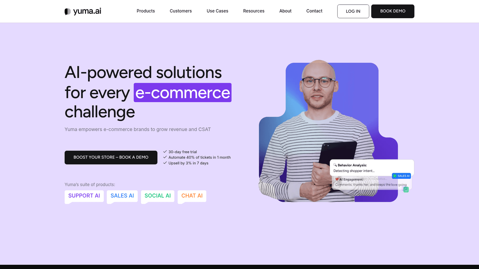 Yuma.ai AI platform for ecommerce support automation