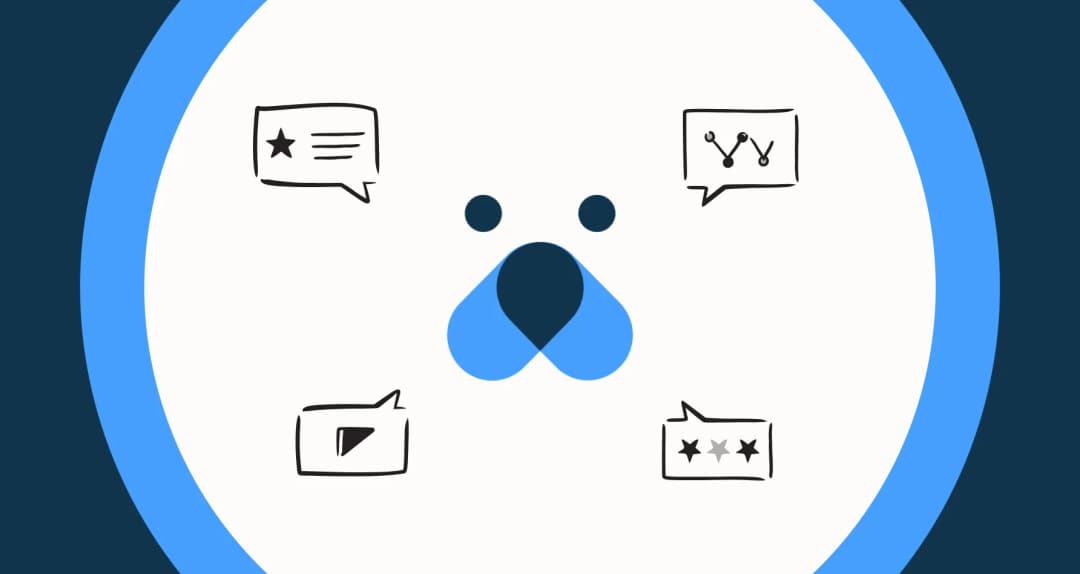Illustration of Freddy AI with support conversation and reporting symbols
