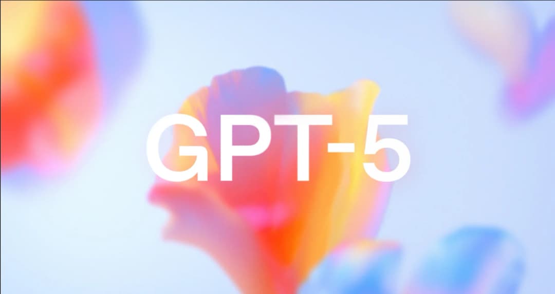 GPT-5 lettering over a blurred pastel background.
