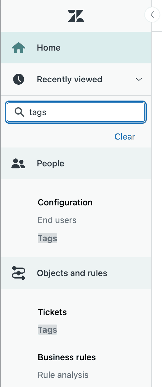 Admin Center main navigation sidebar with search function and key sections