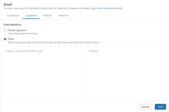 Email signature editor with image insertion options